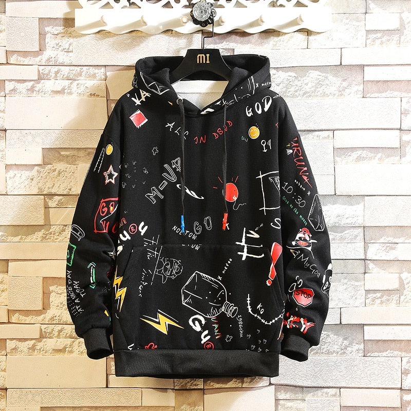 Mens Black Streetwear Hoodie